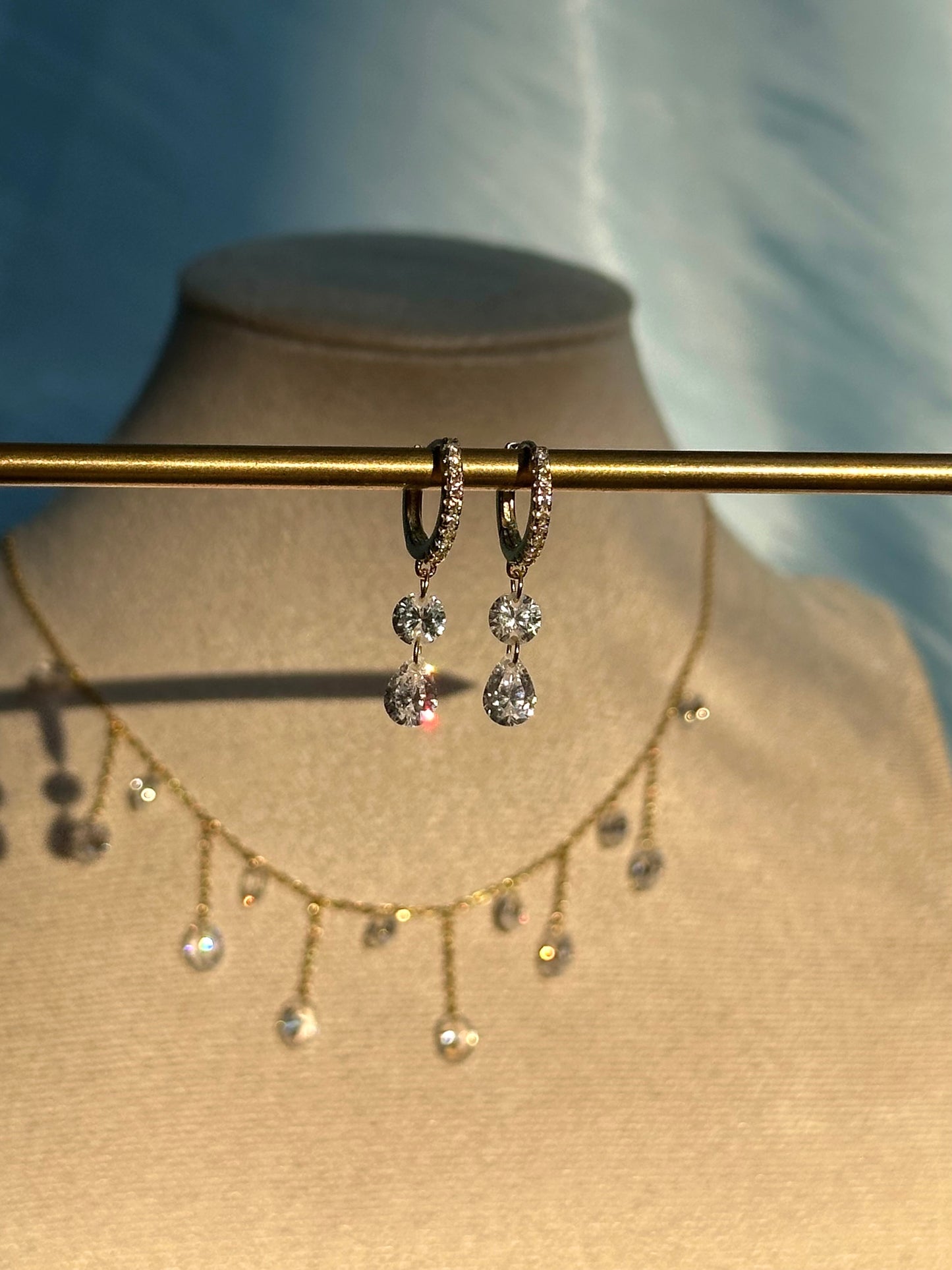 CRYSTAL FALL ✧ 925 SILVER/18k Gold Earrings