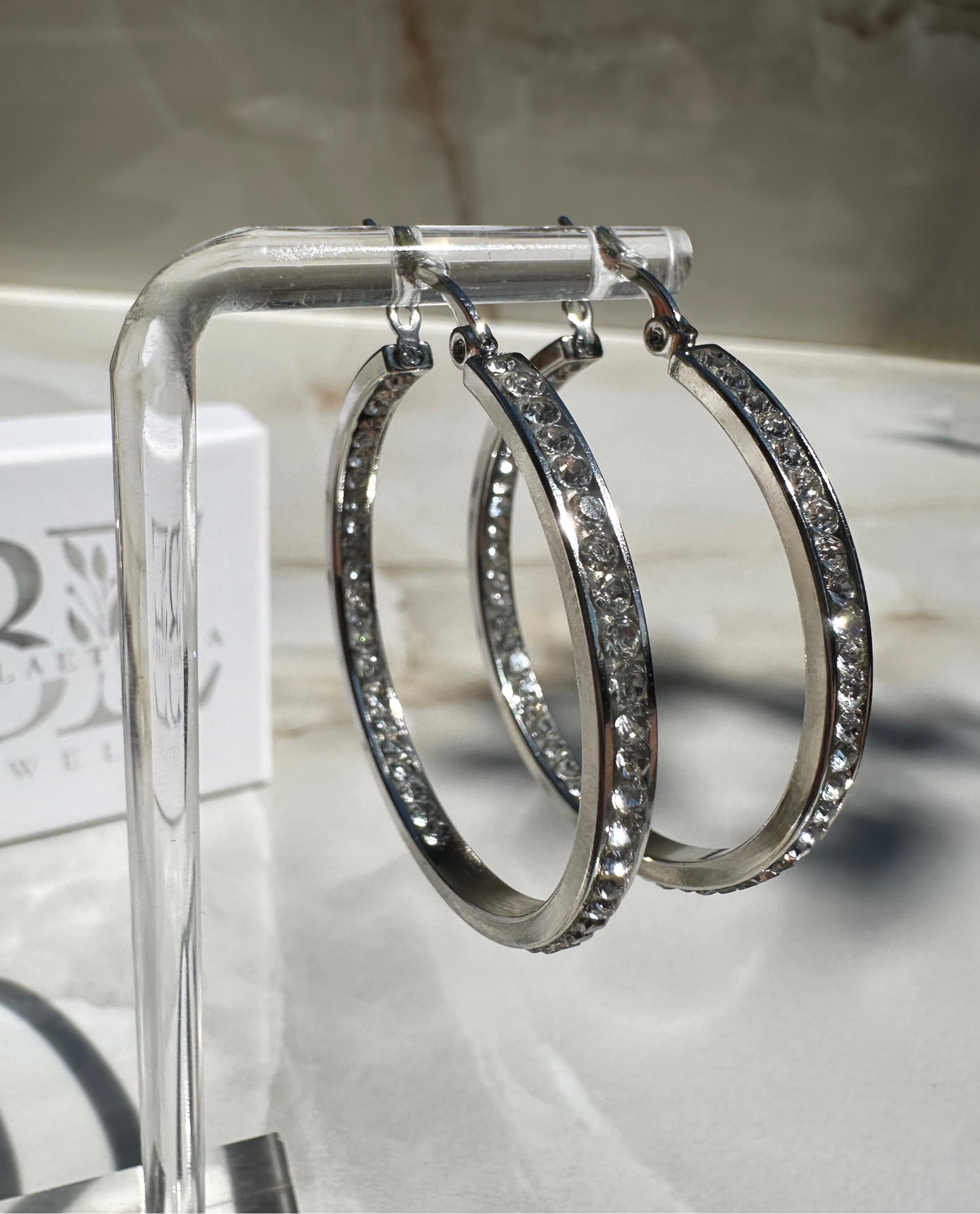 DIAMOND HOOPS ❥ Orecchini Silver