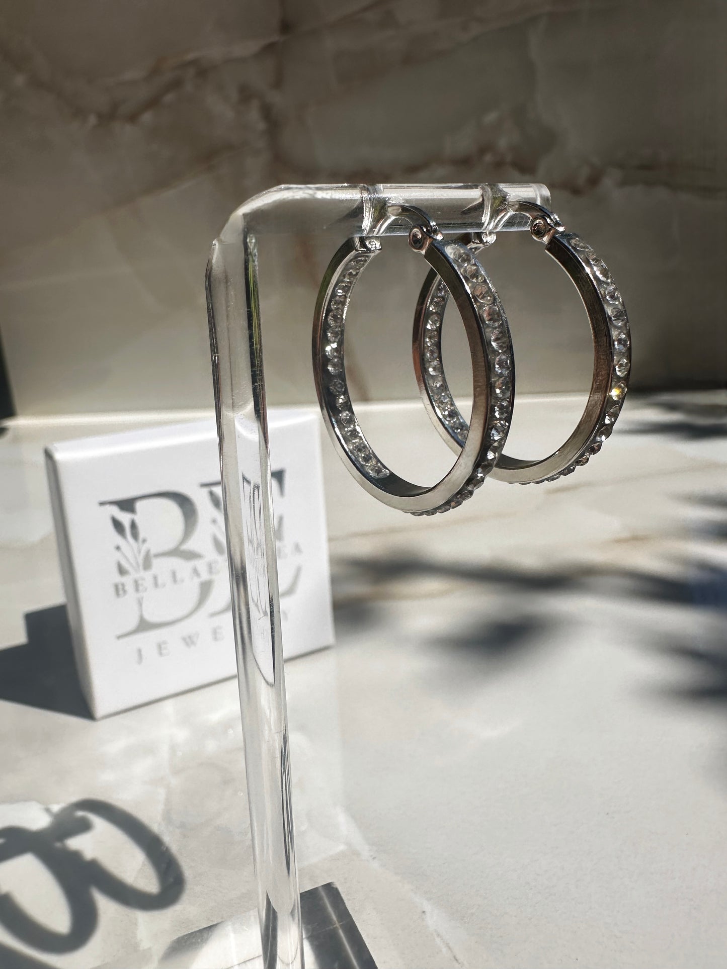 DIAMOND HOOPS ❥ Orecchini Silver