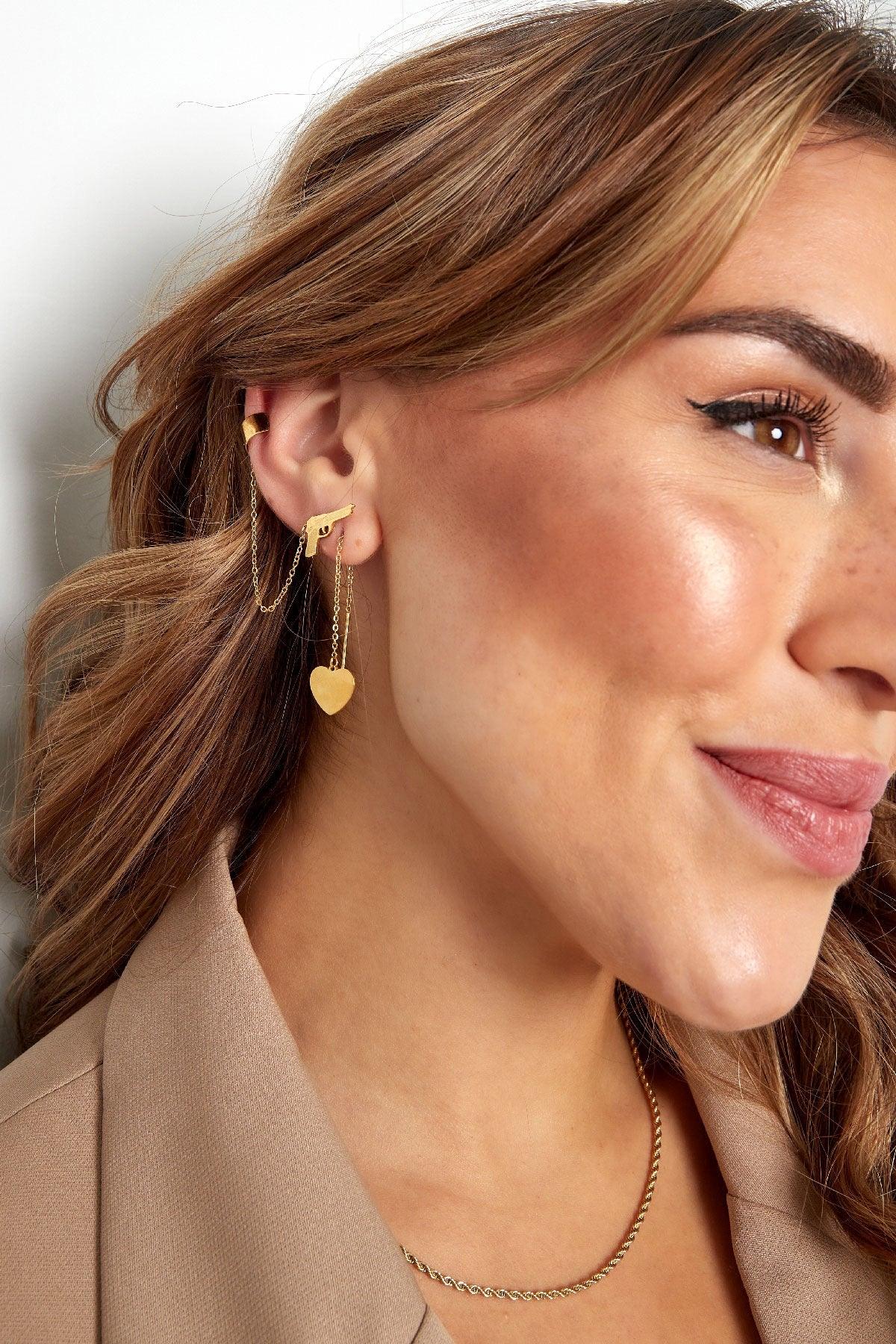 SELF DEFENSE ❥ Orecchino Gold & Ear Cuff