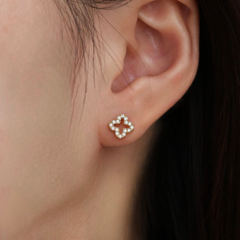 SHINY CLOVERS ❥ Orecchini Silver