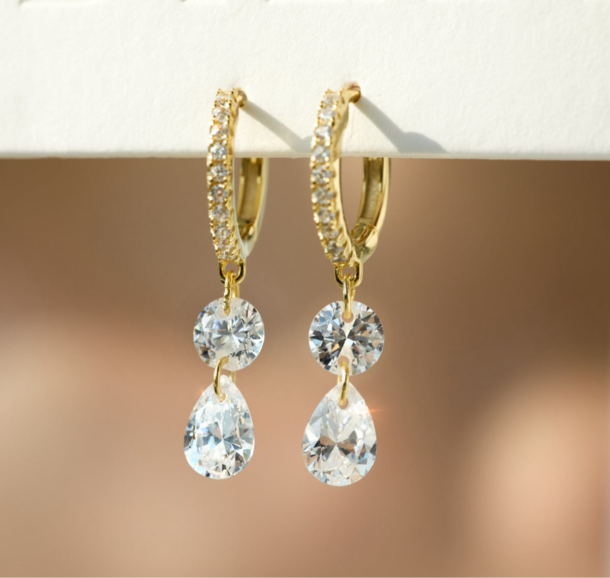 CRYSTAL FALL ✧ 925 SILVER/18k Gold Earrings