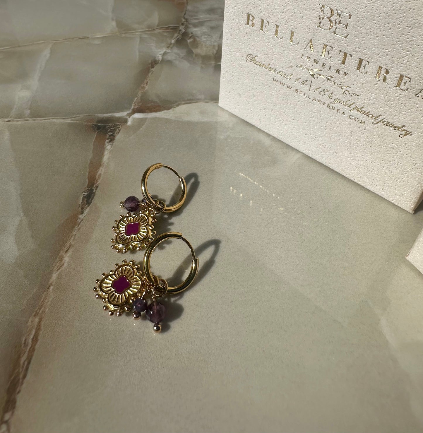 LORA ❥ Orecchini Viola/Rosa