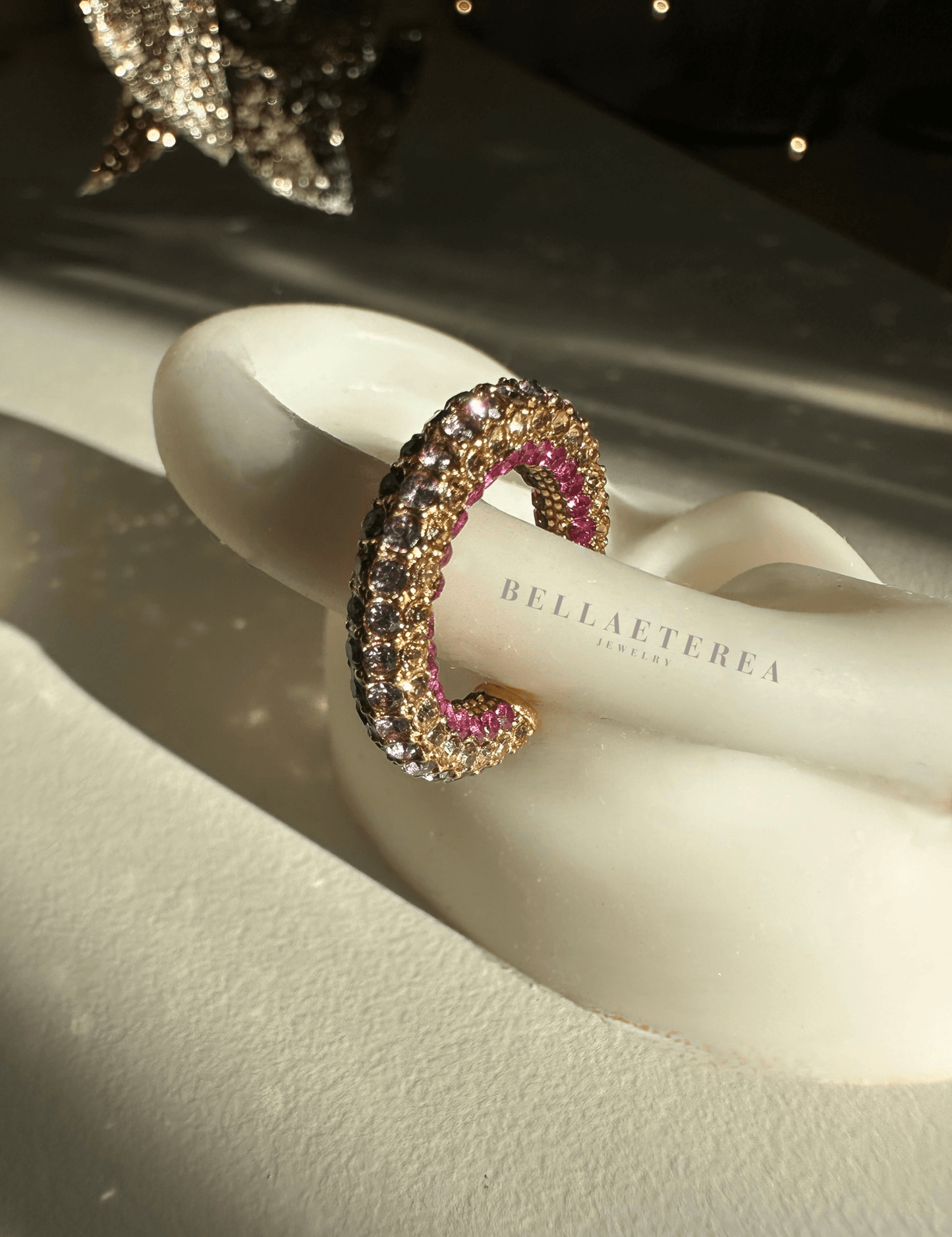 RAINBOW ❥ Ear Cuff Purple Rose