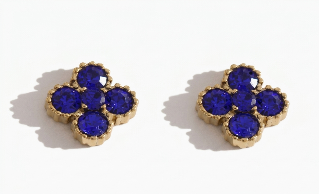 LAWRAH STUD ❥ Orecchini Gold/Blue