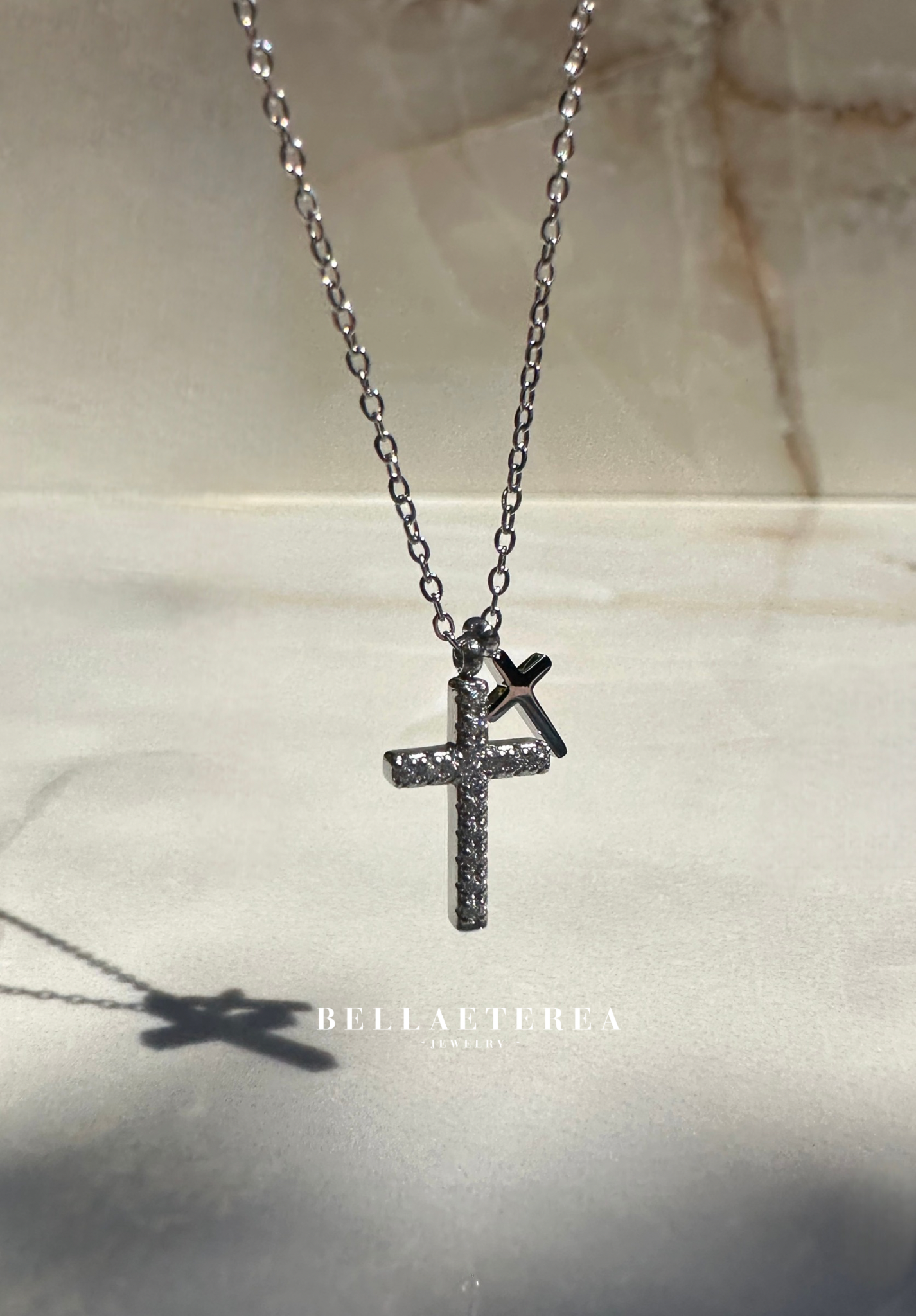 DOUBLE FAITH ❥ Silver necklace