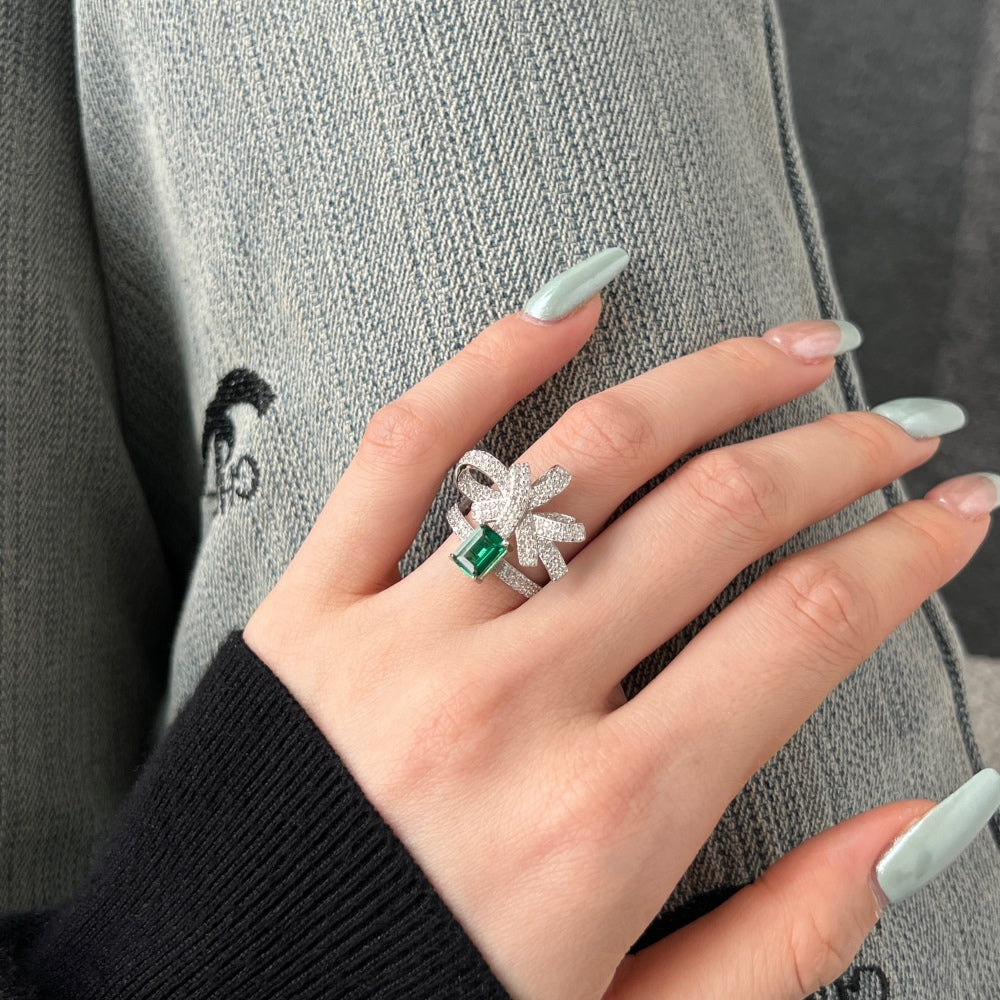 ESMERÉA ✧ 925 SILVER/Green Ring