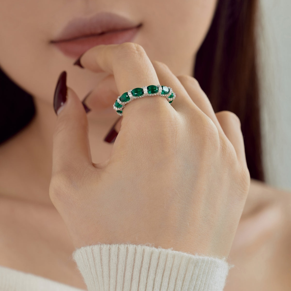 DUCHESSE OVALE ✧ 925 SILVER/Green Ring