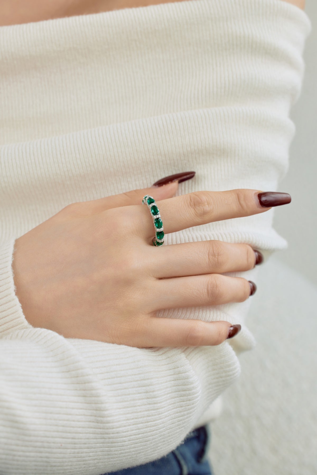 DUCHESSE OVALE ✧ 925 SILVER/Green Ring