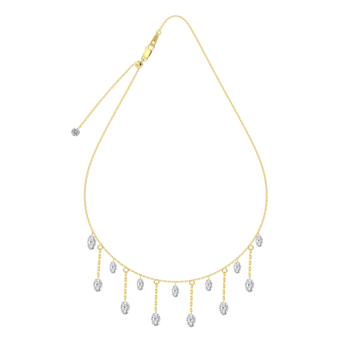 CRYSTAL FALL ✧ 925 SILVER/14k Gold Necklace