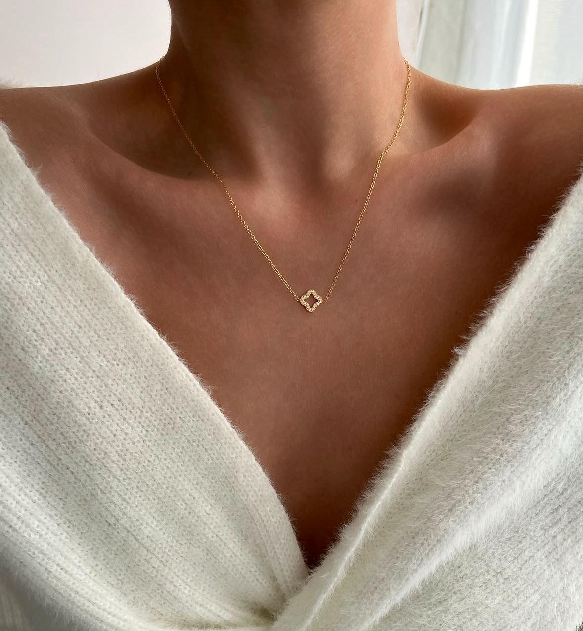 MINI CLOVER ❥ Gold Necklace