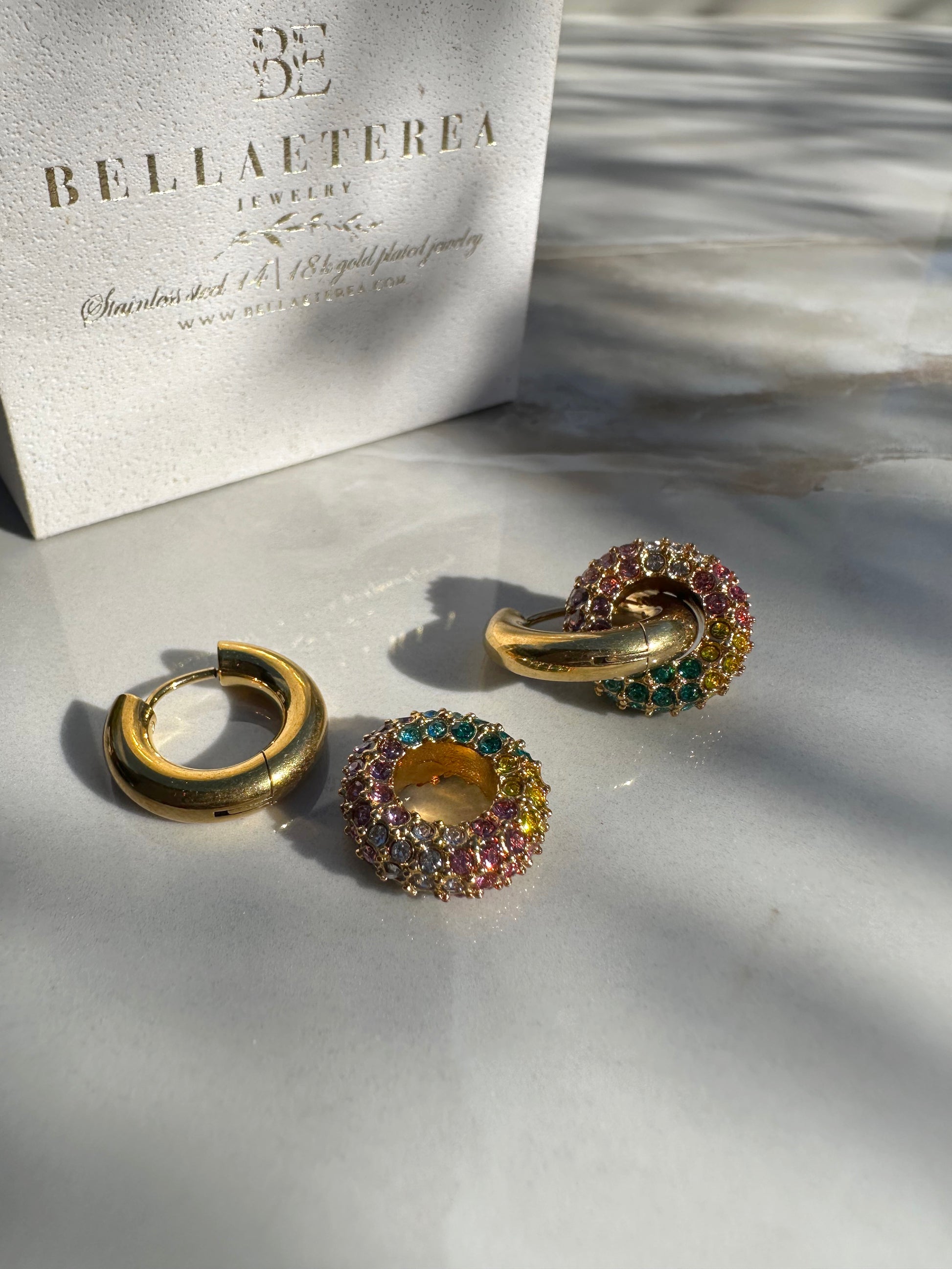 JASMINE HALO ❥ Orecchini Gold/Candy Mix - BELLAETEREA