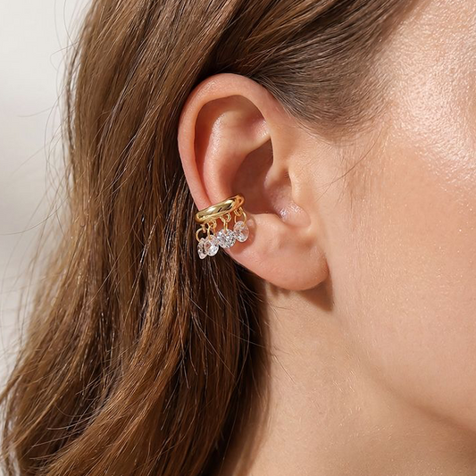 KENDAYA ❥ Ear Cuff Gold/White - BELLAETEREA