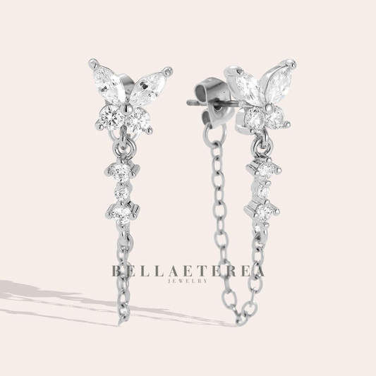BUTTERFLY GLOW ❥ Silver earrings