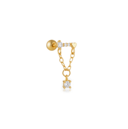GOLDEN HEART DROP ✧ Piercing ARGENTO 925/Gold - BELLAETEREA