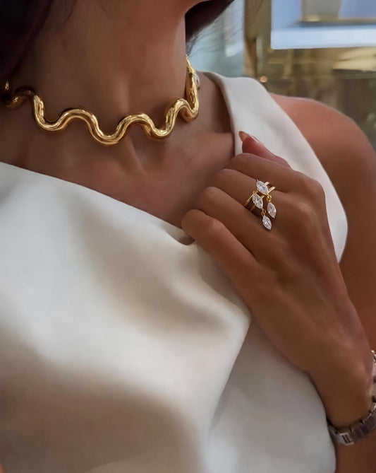 MARQUISE DOUBLE DROP ❥ Anello