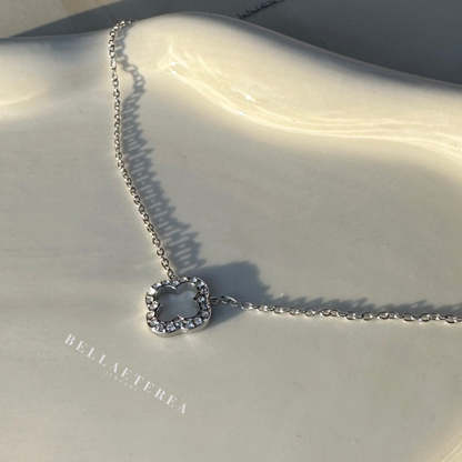 MINI CLOVER ❥ Silver necklace