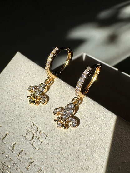 FLEUR DE LYS ❥ Orecchini Gold/White