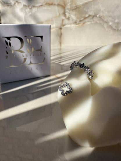 SHINY CLOVERS ❥ Orecchini Silver