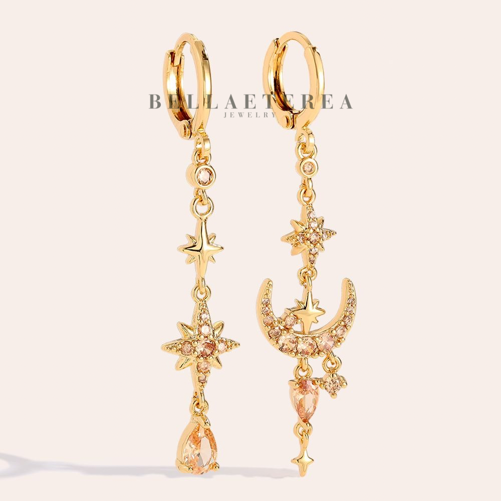 TWILIGHT ❥ Orecchini Gold/Light Coffee - BELLAETEREA