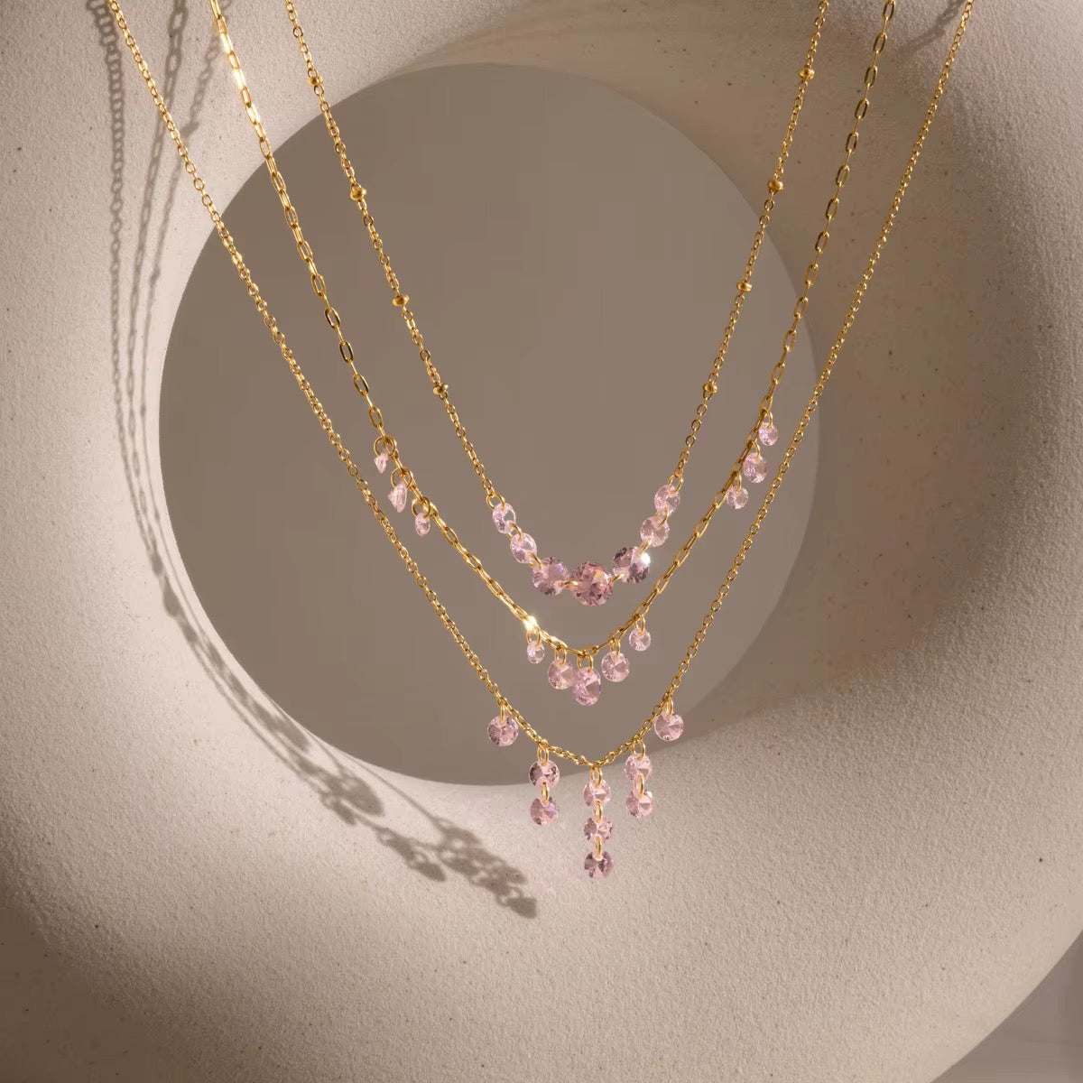 KENDAYA CROWN ❥ Collana Gold/Pink - BELLAETEREA
