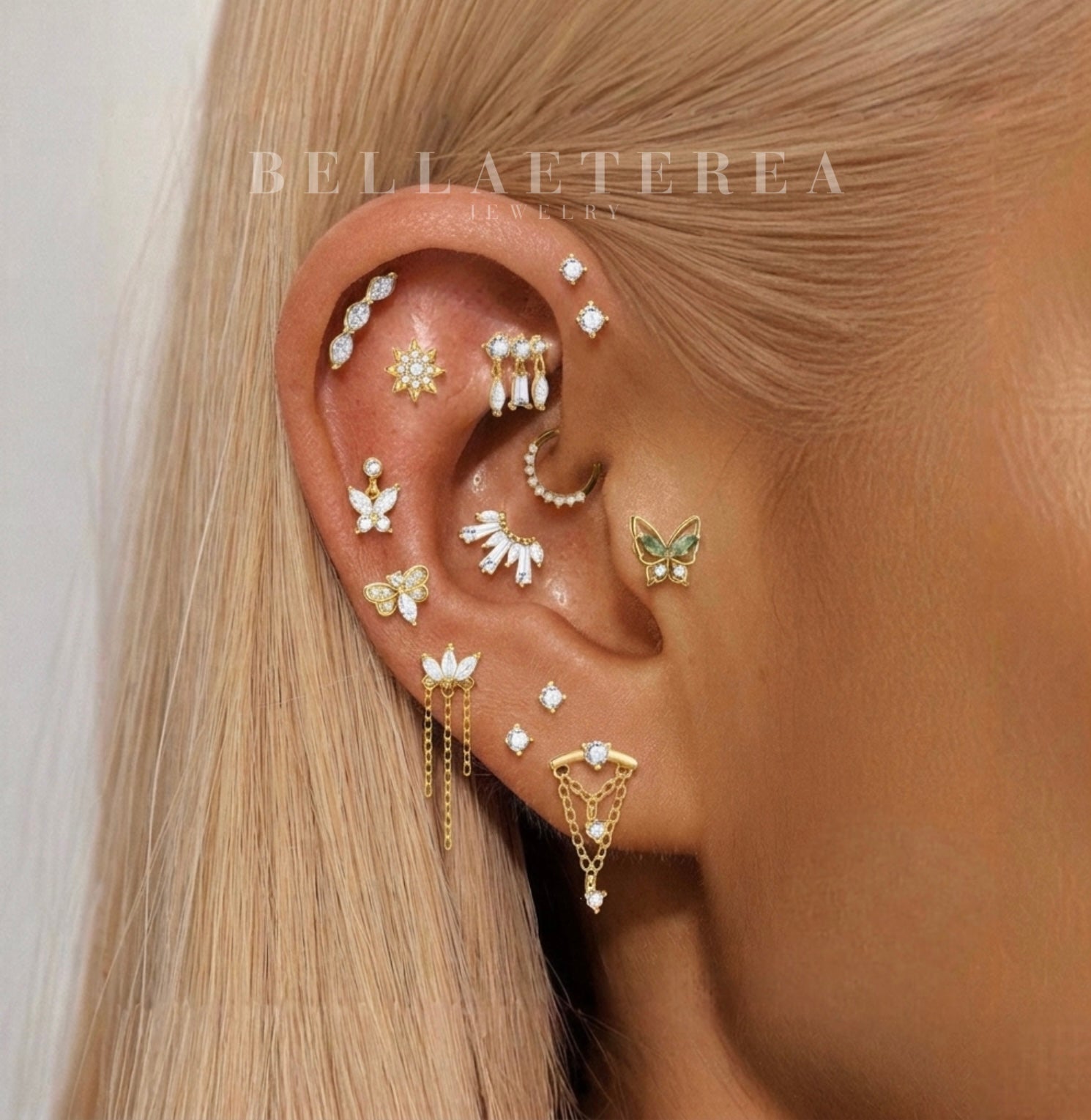 GIGI GREEN ✧ Piercing ARGENTO 925/Gold - BELLAETEREA