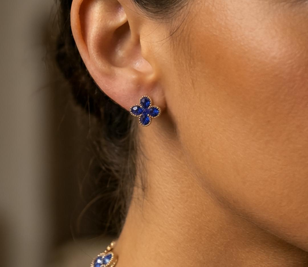 LAWRAH STUD ❥ Orecchini Gold/Blue
