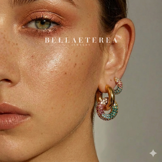 JASMINE HALO ❥ Orecchini Gold/Candy Mix - BELLAETEREA