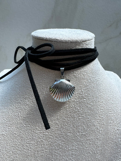 CHOKER SHELL ❥ Silver Necklace
