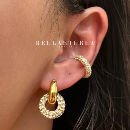 JASMINE HALO ❥ Orecchini Gold/White - BELLAETEREA