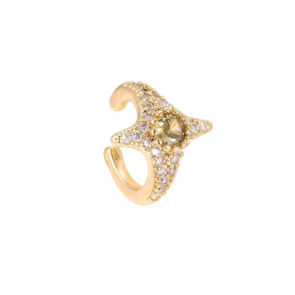 PAVÈ STAR ❥ Ear Cuff Gold/Green - BELLAETEREA