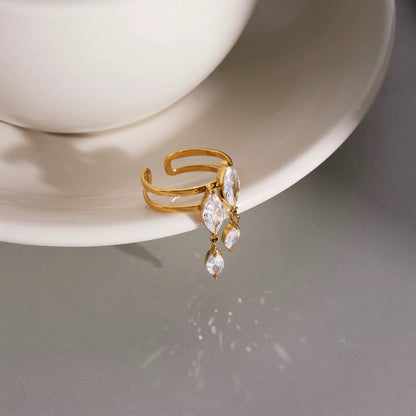 MARQUISE DOUBLE DROP ❥ Anello