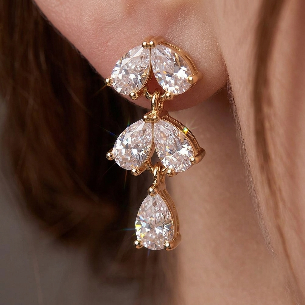 LOTUS ❥ Orecchini Gold/White