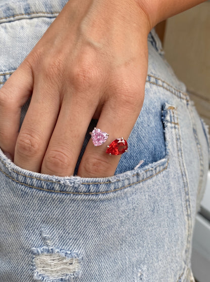 COEUR GLACÉ ✧ Anello ARGENTO 925/Rosso