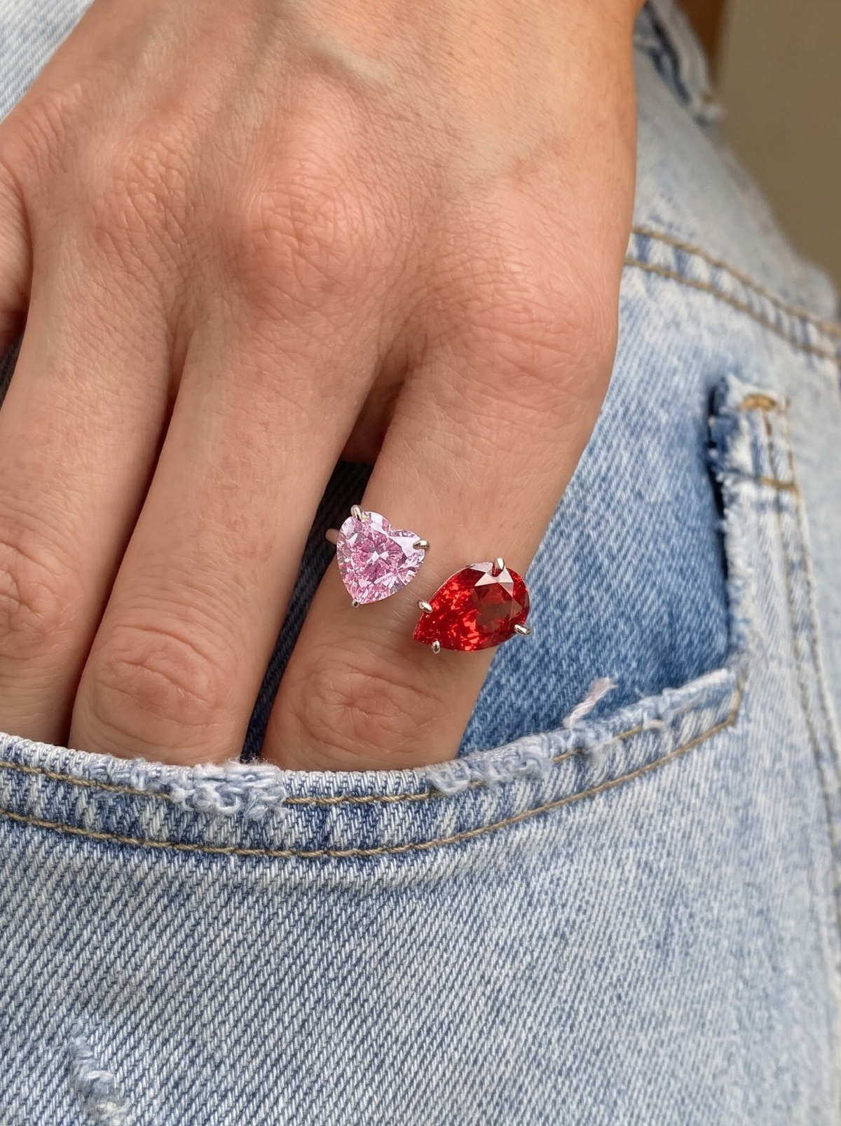 COEUR GLACÉ ✧ Anello ARGENTO 925/Rosso