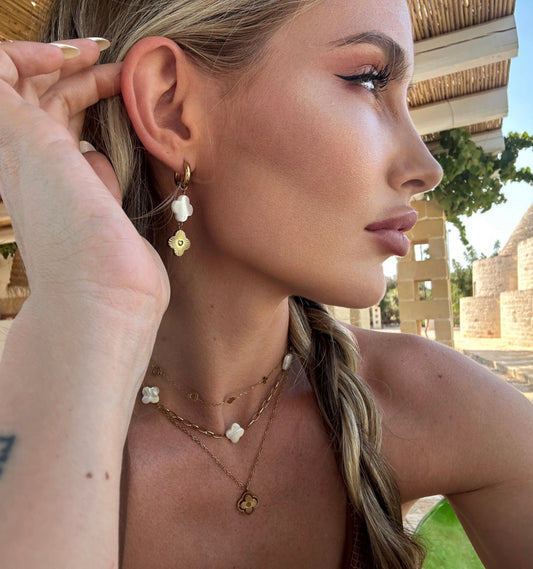 PEARLY CLOVER ❥ Orecchini