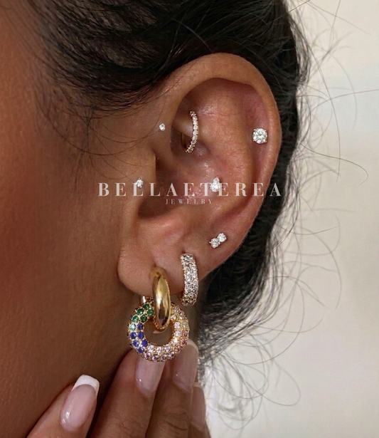 JASMINE HALO ❥ Orecchini Gold/Multicolor