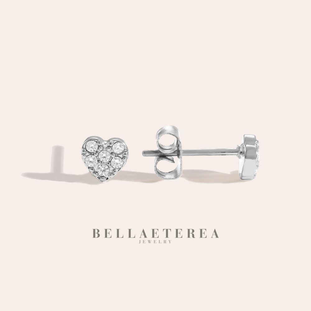 MINI HEARTS ❥ Orecchini Silver - BELLAETEREA