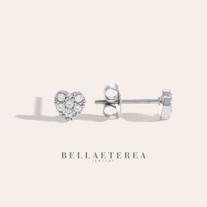 MINI HEARTS ❥ Orecchini Silver - BELLAETEREA
