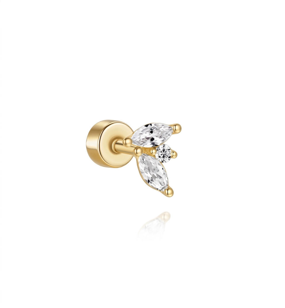 MARQUISE LEAF ✧ Piercing ARGENTO 925/Gold - BELLAETEREA