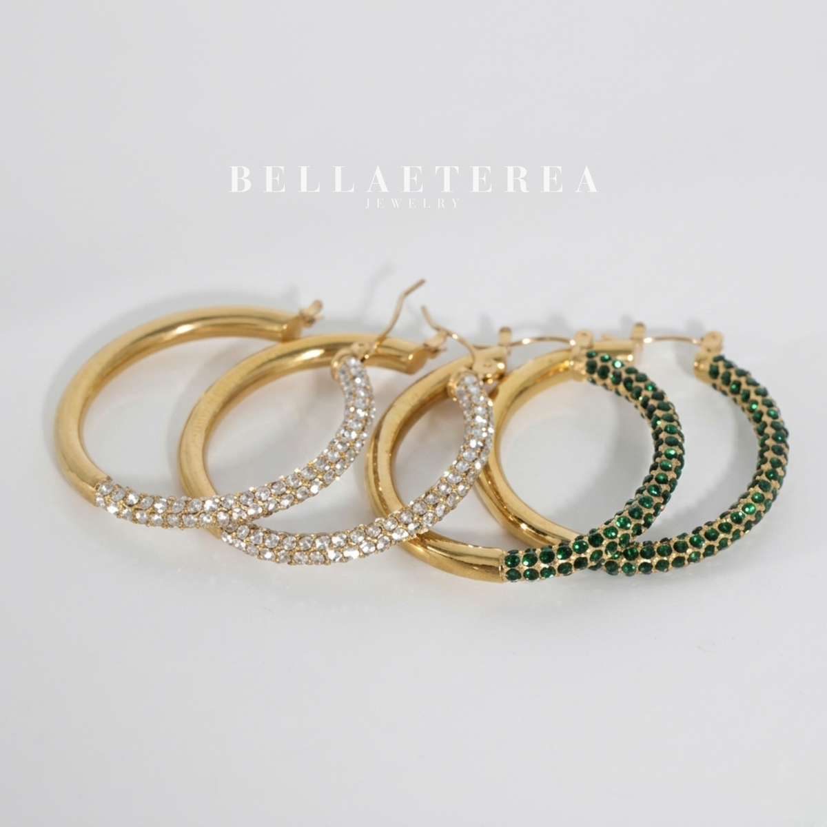 JASMINE HOOPS ❥ Orecchini Green - BELLAETEREA