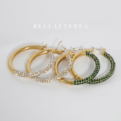 JASMINE HOOPS ❥ Orecchini Green - BELLAETEREA