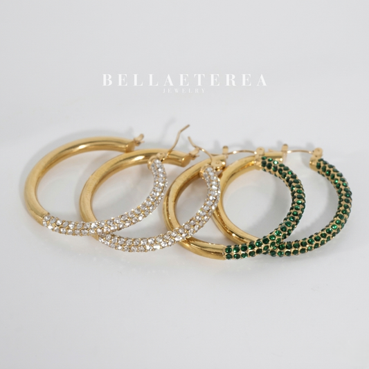 JASMINE HOOPS ❥ Orecchini Green - BELLAETEREA