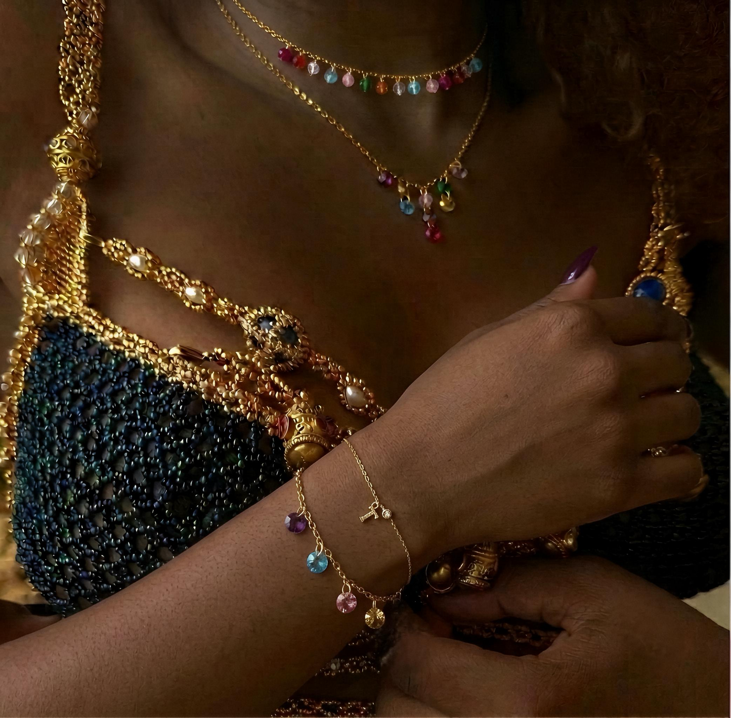KENDAYA ESSENCE ❥ Collana Gold/Multicolor