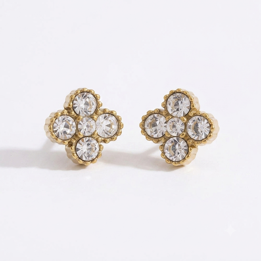 LAWRAH STUD ❥ Orecchini Gold/White