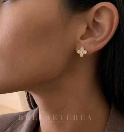LAWRAH STUD ❥ Orecchini Gold/White