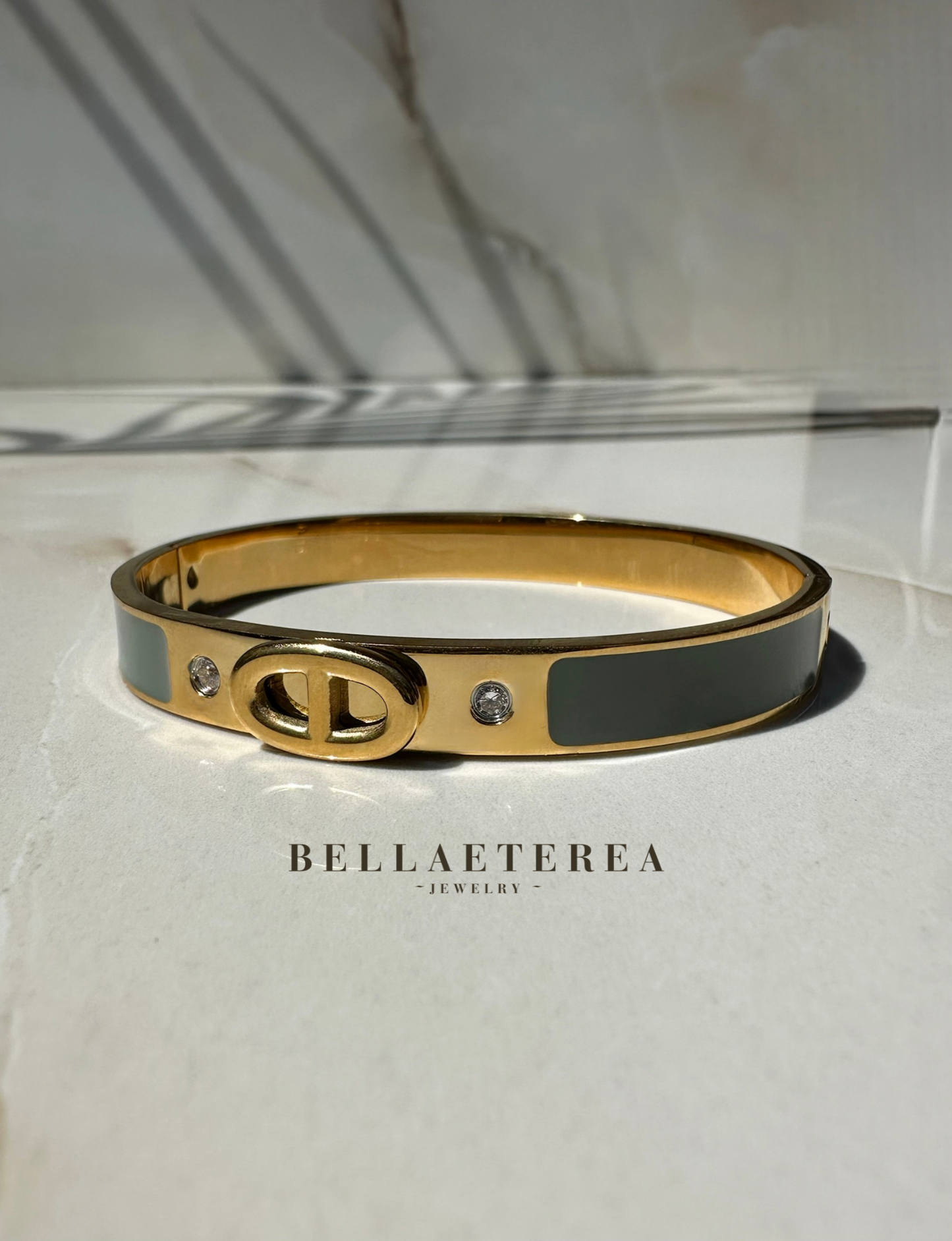 EVELYN ❥ Green/Grey Bangle