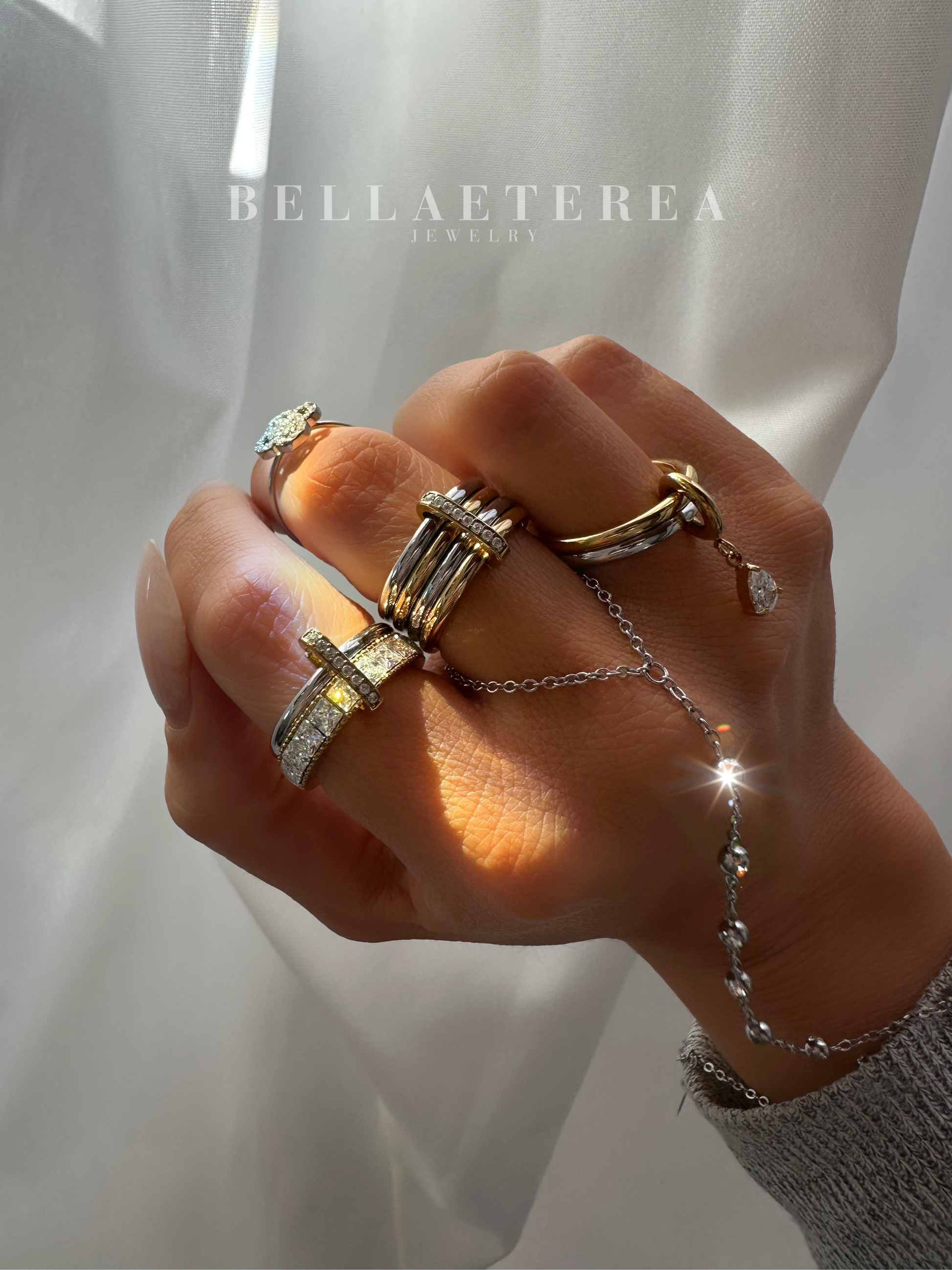 SHINY DUA ❥ Anello Gold & Silver - BELLAETEREA