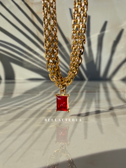 PAULA ❥ Collana Girocollo Rossa