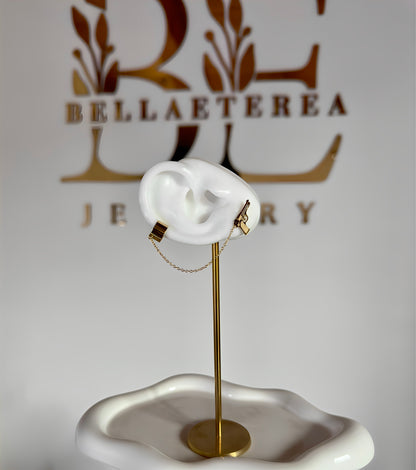 SELF DEFENSE ❥ Gold Earring & Ear Cuff - BELLAETEREA